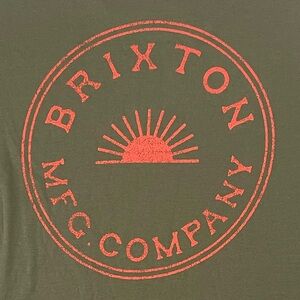 Brixton Military Green Logo T-Shirt (see notes re size and flaw)